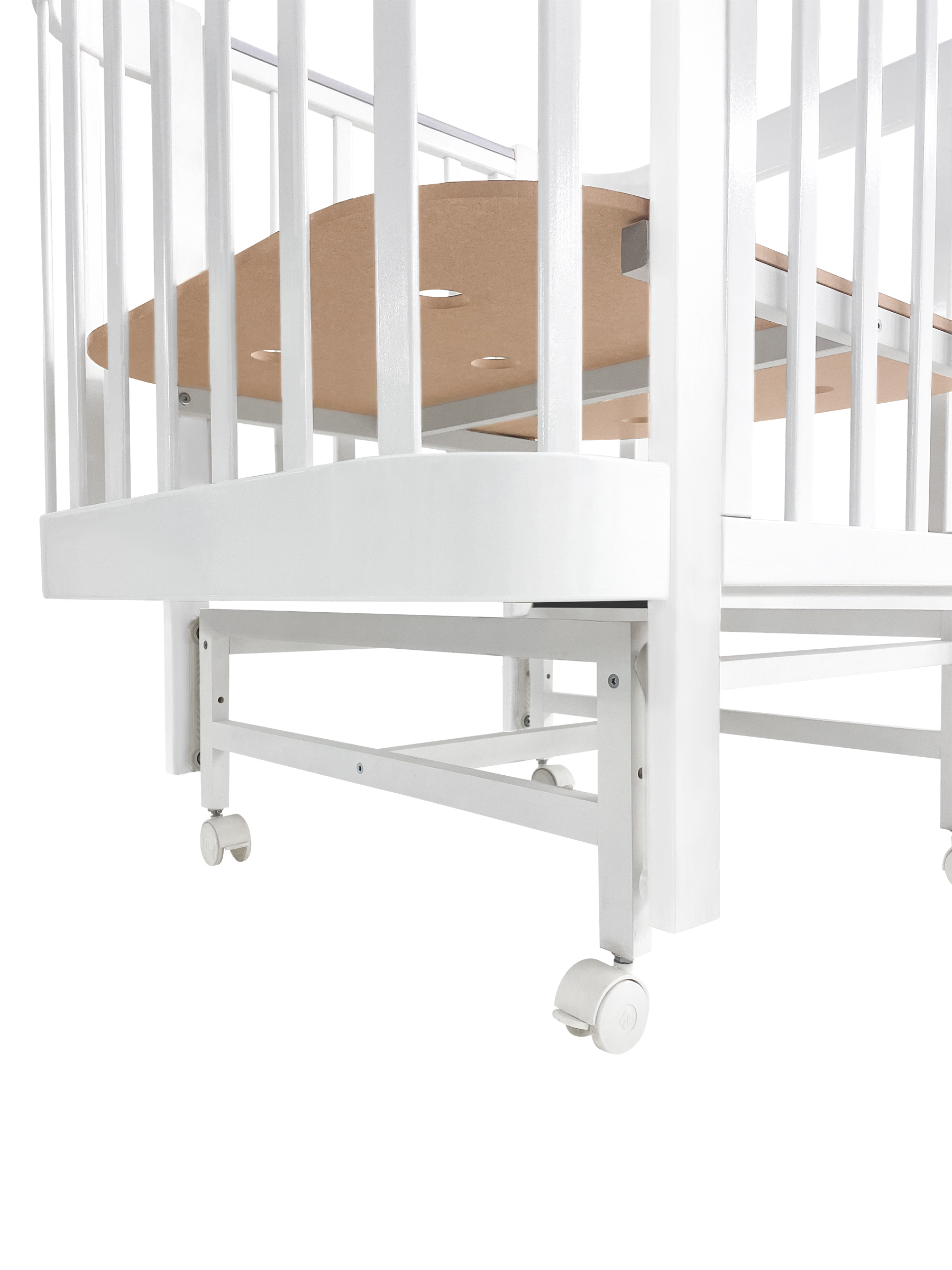 Детская кроватка Ingo Italiano Baby IN-06 4 в 1 белый, белый, продольный маятник - фото 12