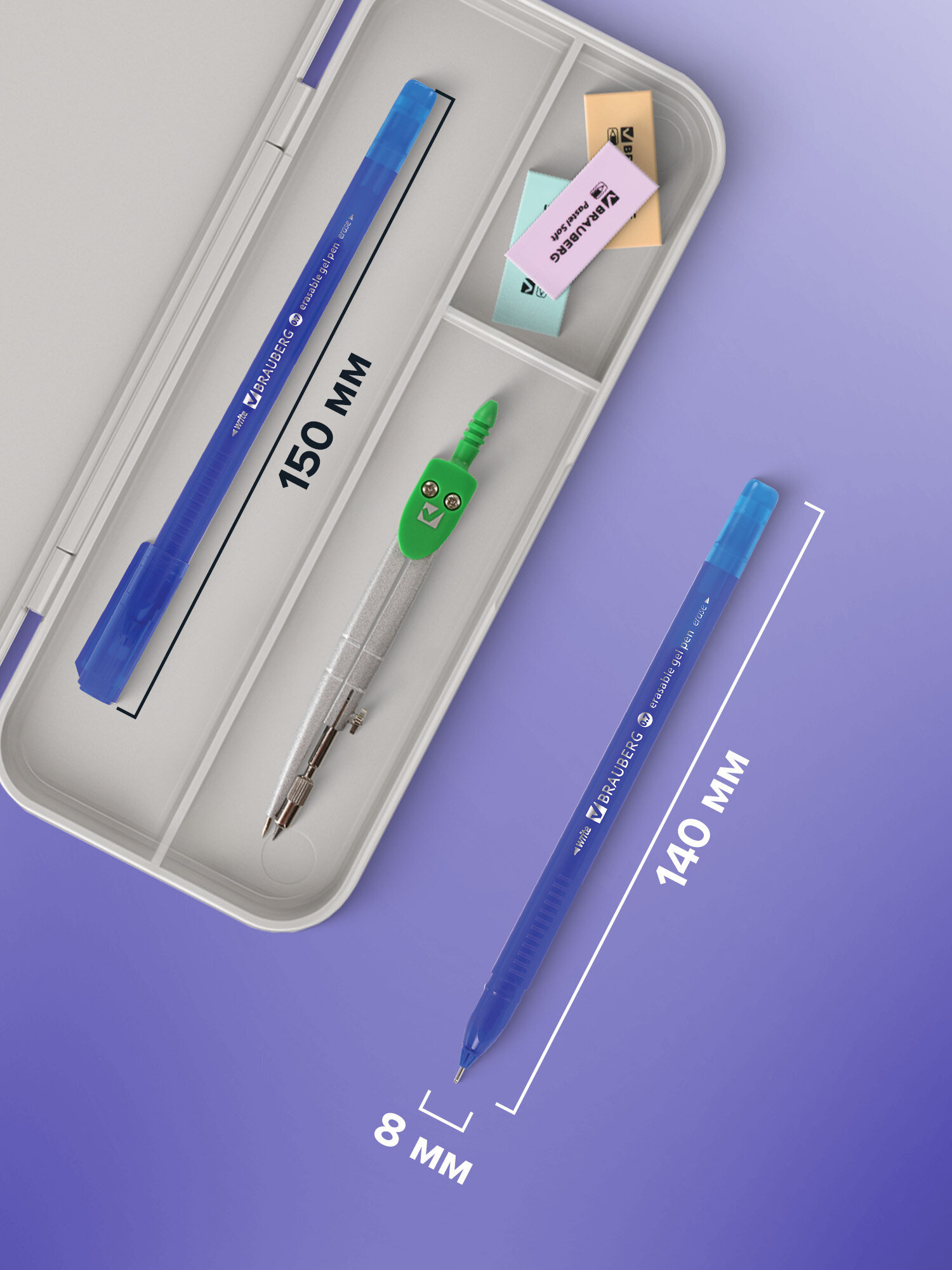 Ручка со стираемыми чернилами Brauberg 4 шт. - фото 5