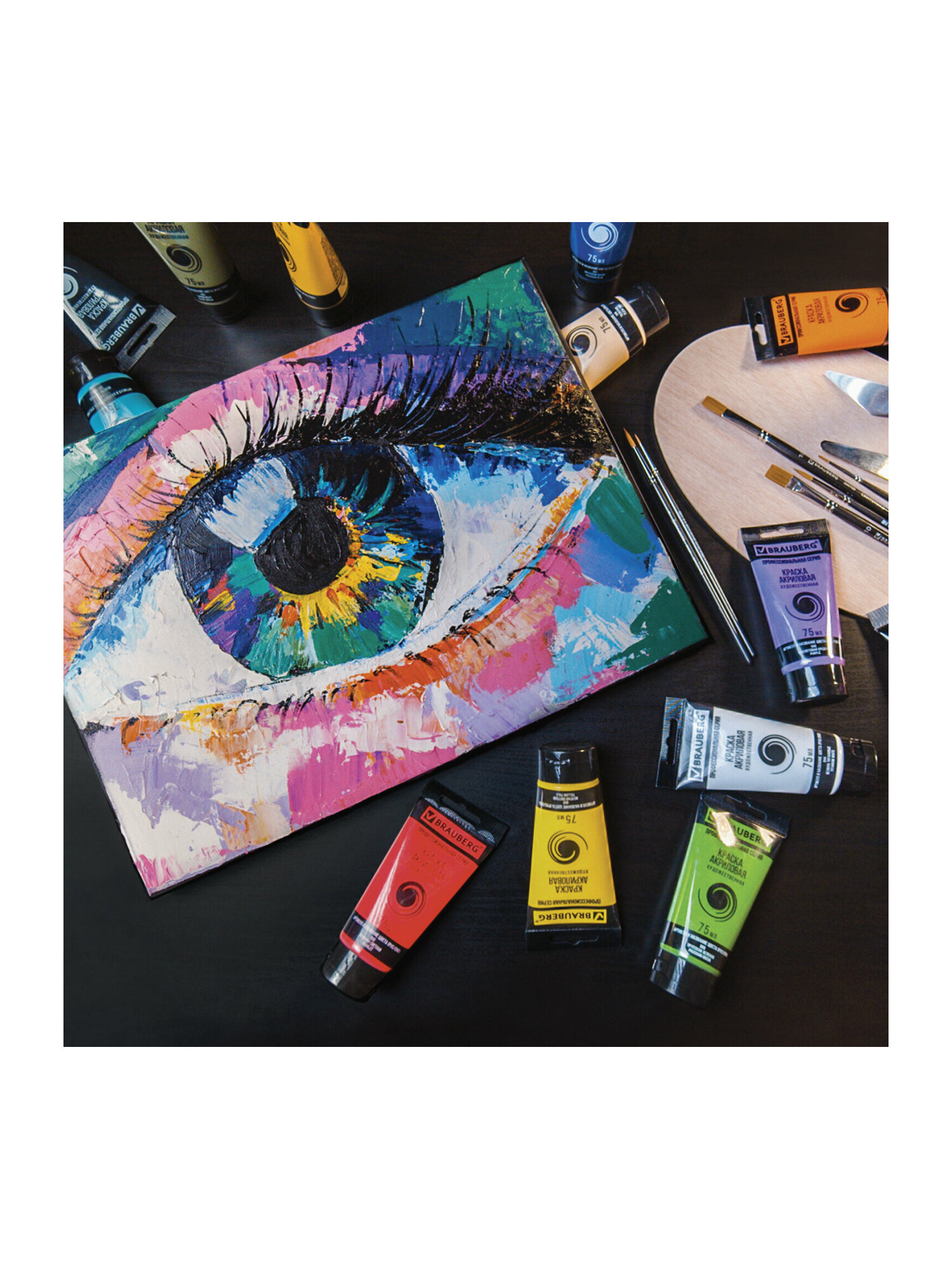 Краски акриловые Brauberg 24 цв. - фото 18