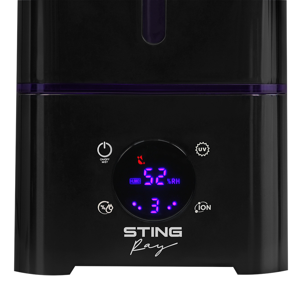 Увлажнитель воздуха ультразвуковой STINGRAY ST-HF504B черный/фиолетовый верхний залив антивирусная УФ - лампа ионизация - фото 11