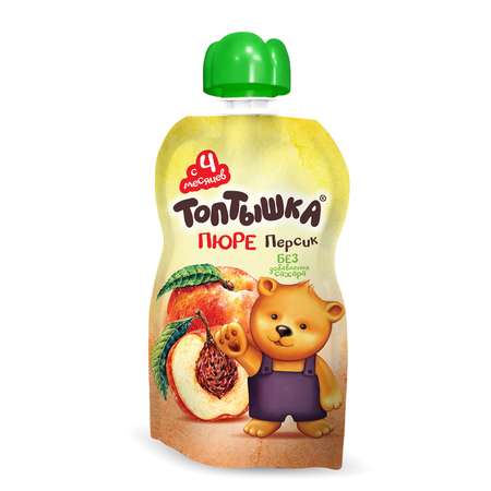 Пюре Топтышка Персик с 4 мес 90 г