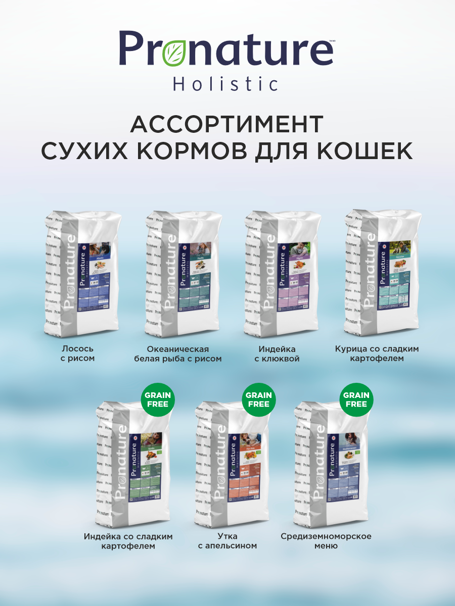 Корм для кошек сухой Pronature Holistic Atlantic для кожи и шерсти на лососе с рисом 5кг - фото 8