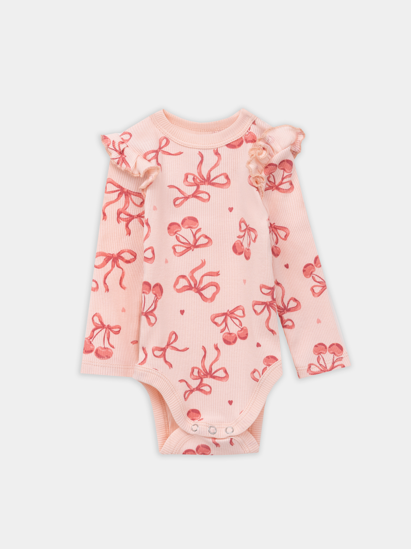 Боди 2 шт Mark Formelle (Марк Формэль) 13017-2/сердечки на белоснежном +бантики на персике - фото 3