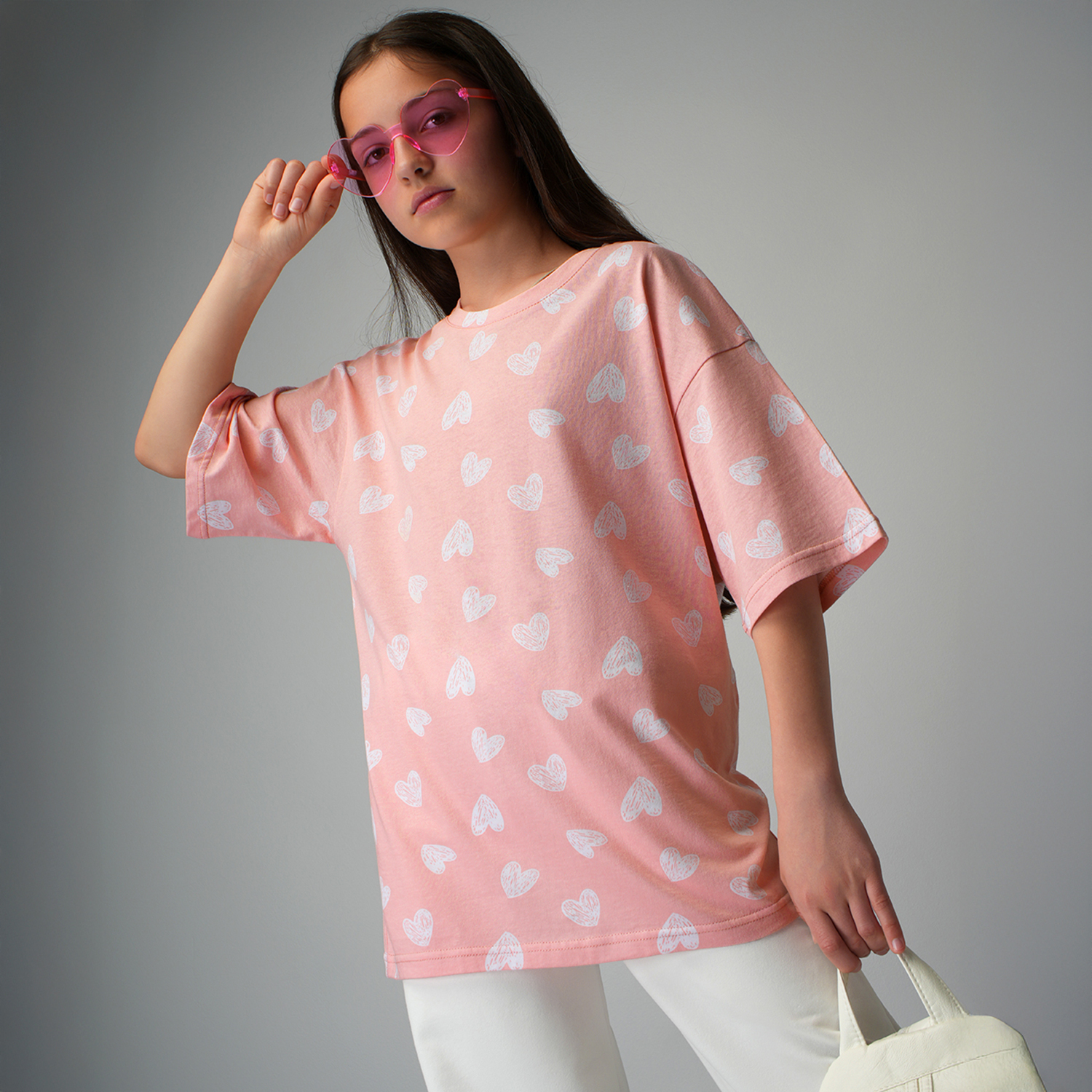 Футболка HappyFox HF0178SPбелый.сердечки - фото 1