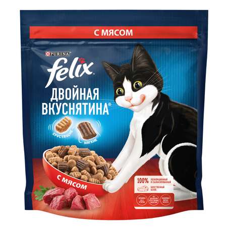 Корм для кошек Felix Двойная вкуснятина с мясом 600г