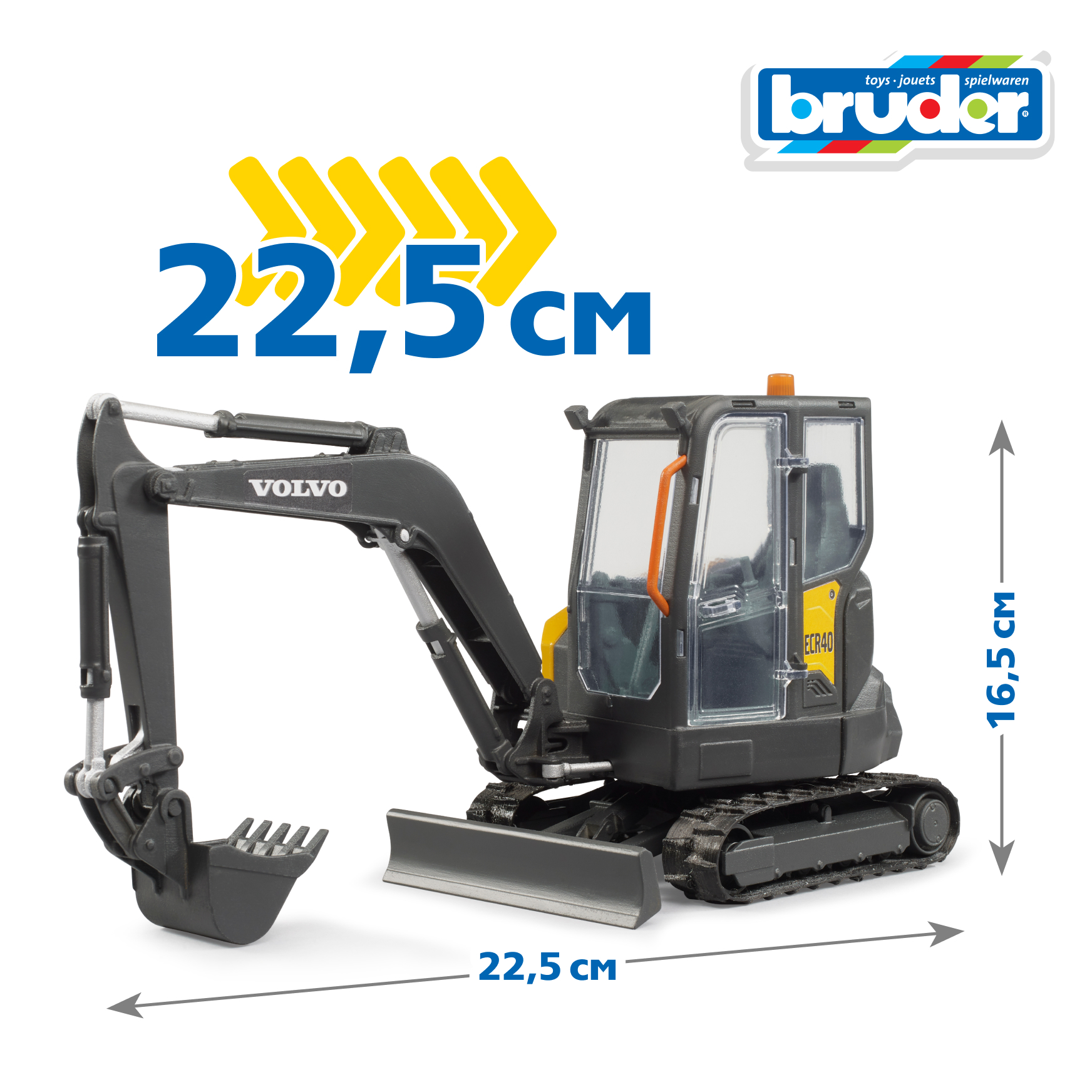 Экскаватор Bruder Volvo ECR40 02-465 - фото 2