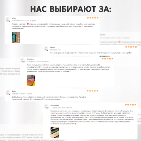 Валик массажный YourFit бежевый 45 см