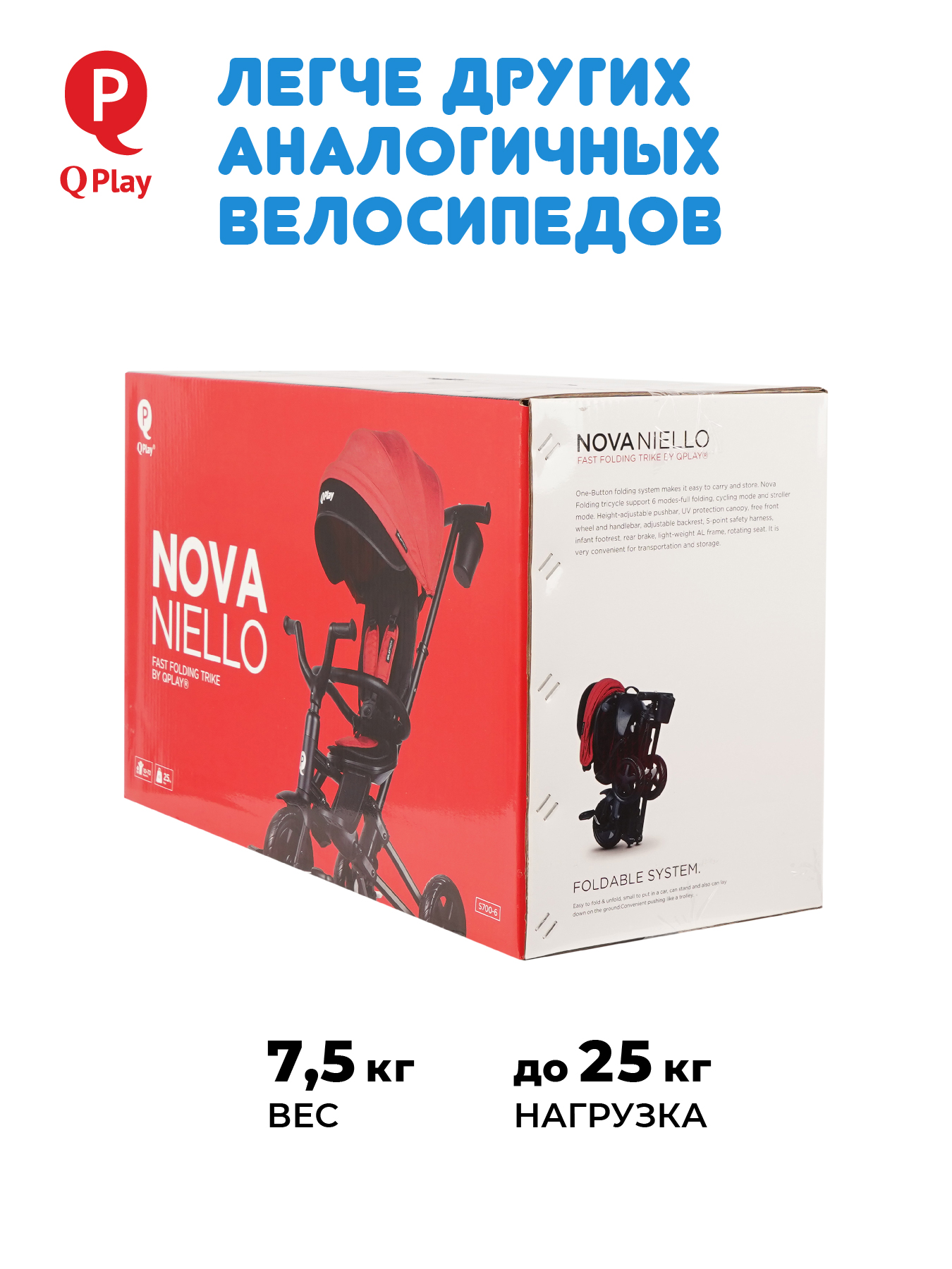 Трехколесный велосипед Q-Play 8 дюймов - фото 6