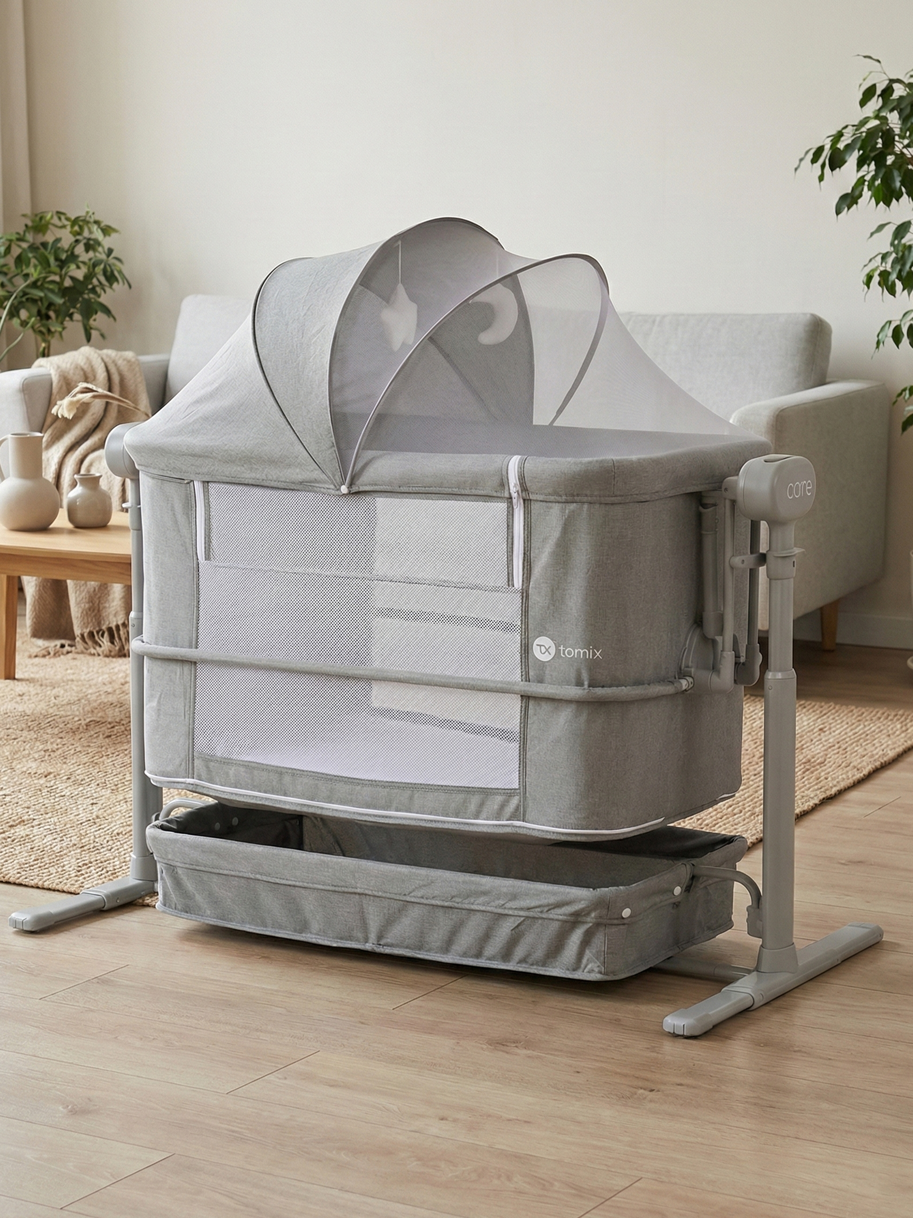 Детская кроватка Tomix Care, продольный маятник (серый) - фото 19