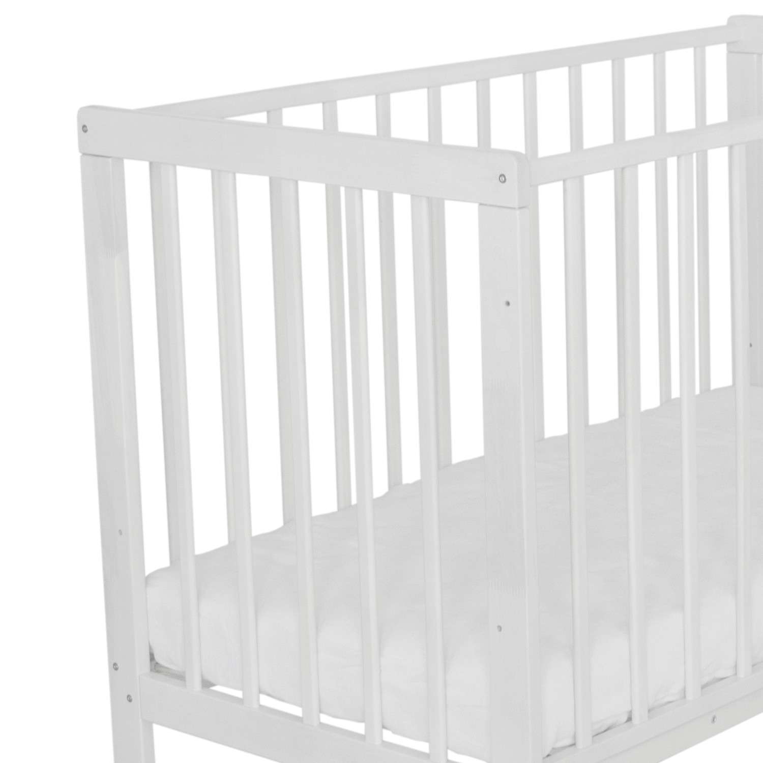 Детская кроватка Babyton прямоугольная, без маятника (белый) - фото 4