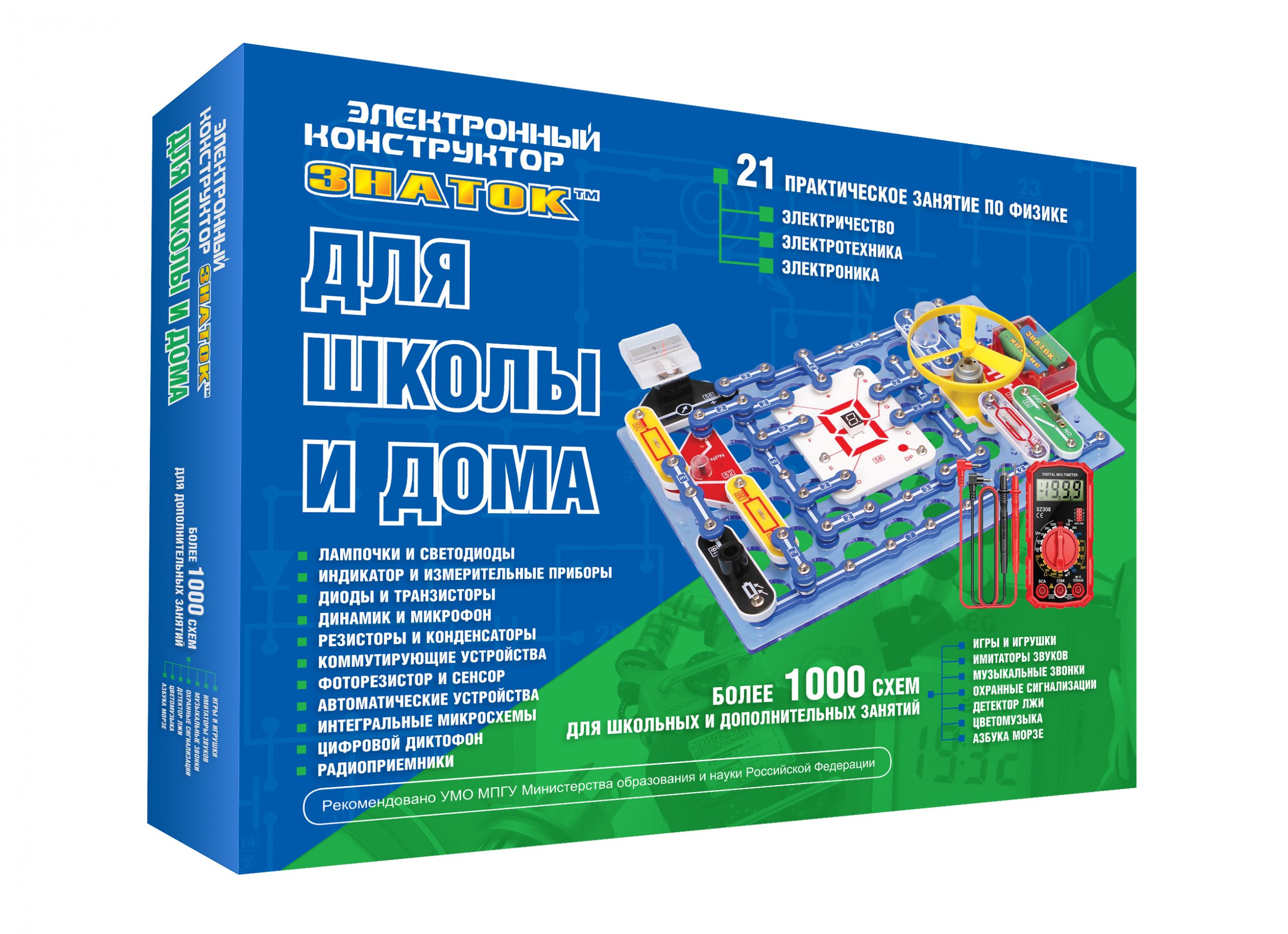 Конструктор Знаток Для школы и дома 1000 схем электронный - фото 1