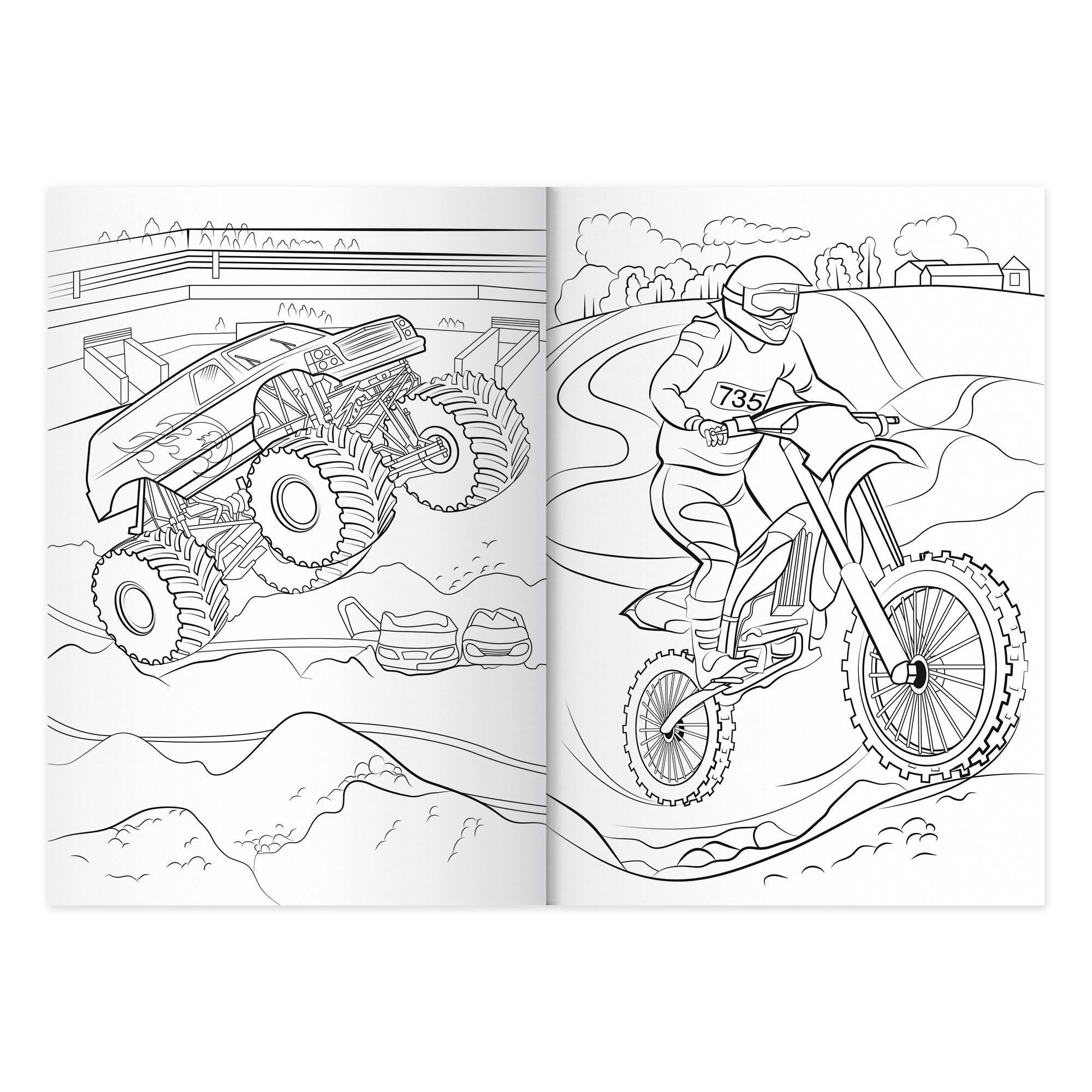 Раскраски Проф-Пресс крутые. 4 шт по 12 л. А4. Военная техника+гонки+машины-роботы+самолёты - фото 3