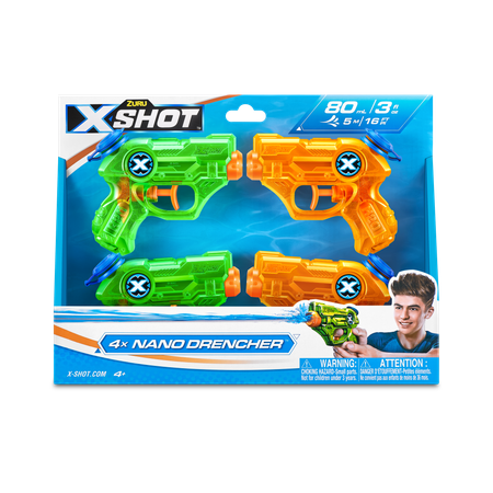 Бластер водный Zuru XSHOT  Water Nano Drencher 4 штуки