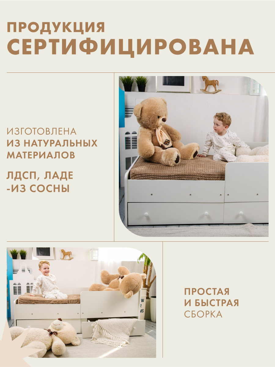 Кровать односпальная Alatoys (белый) - фото 2