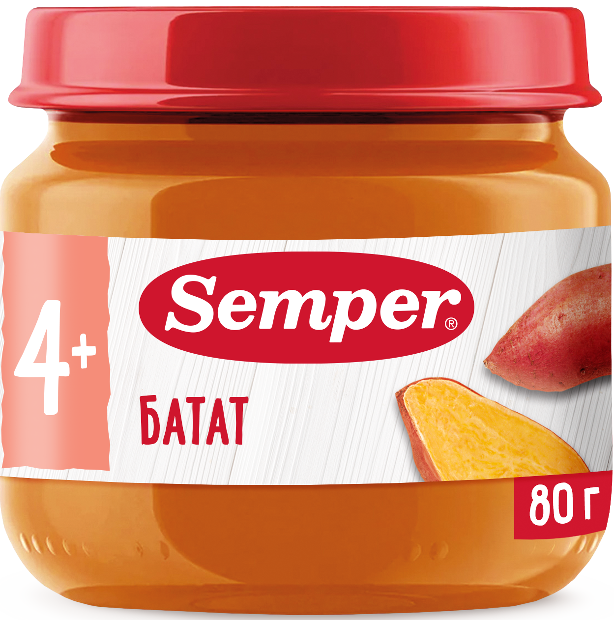 Пюре Semper Батат с 4 мес 80 г - фото 1