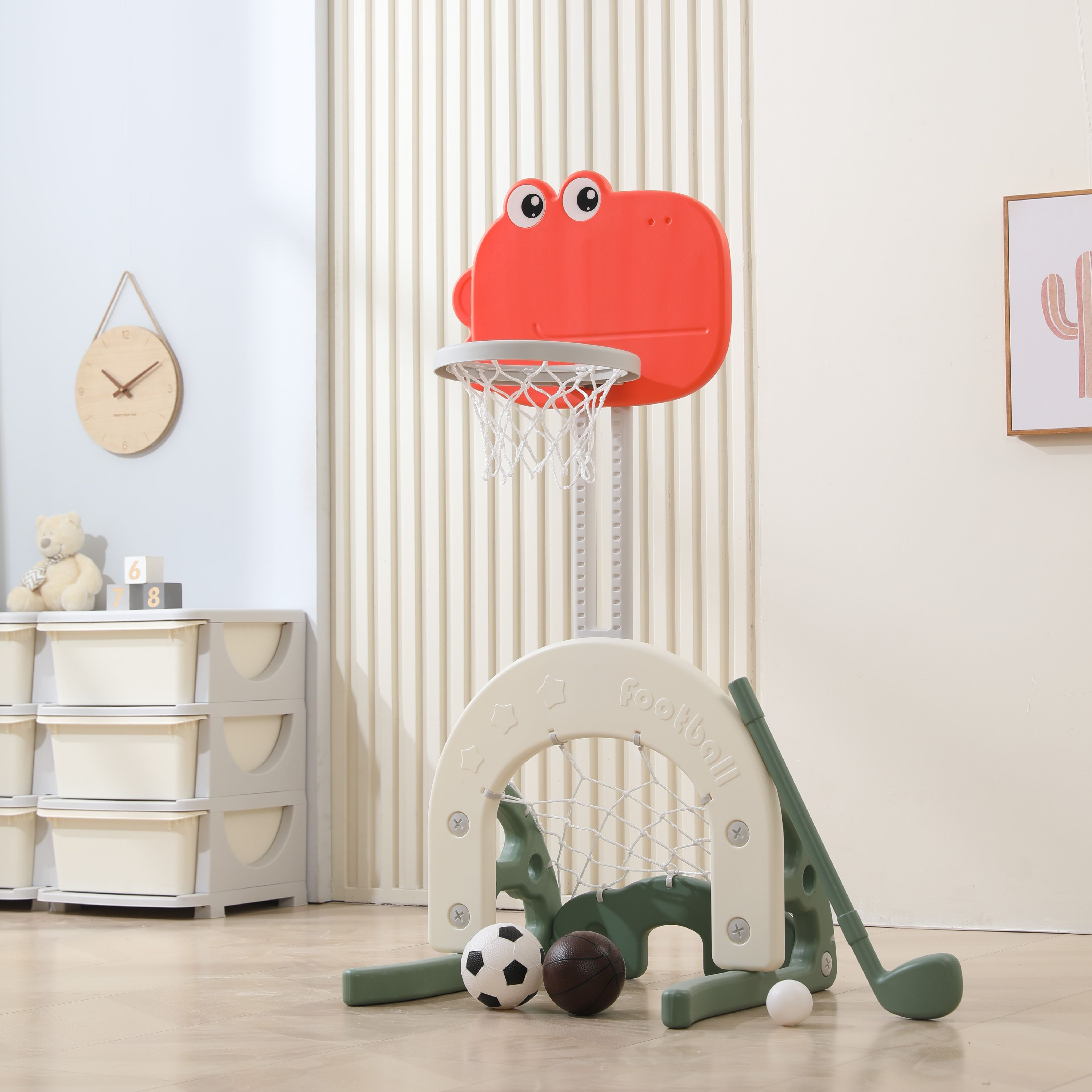 Баскетбольная стойка + ворота UNIX Kids Dino 2в1 для дома и улицы - фото 8