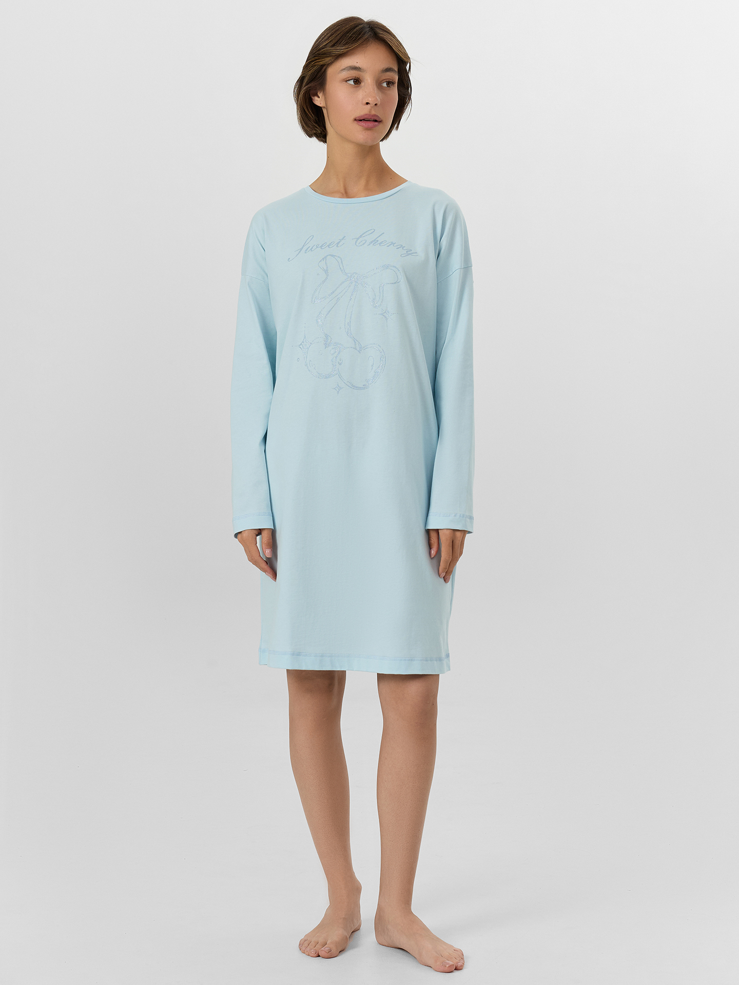 Сорочка ночная Mark Formelle (Марк Формэль) 572362/голубое небо +печать - фото 1