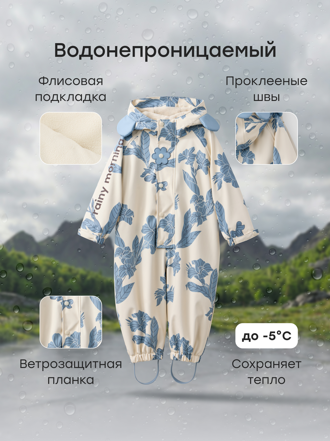 Комбинезон Happy Baby 88580-1_blue - фото 3