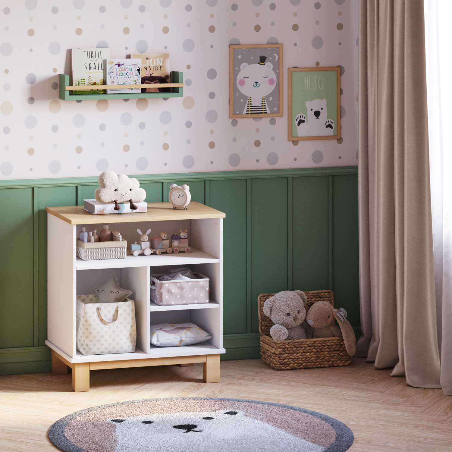 Комод для игрушек и книг Polini kids Белый-натуральный - фото 15