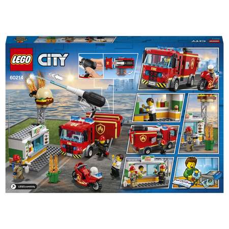 Конструктор LEGO City Fire Пожар в бургер-кафе блочный