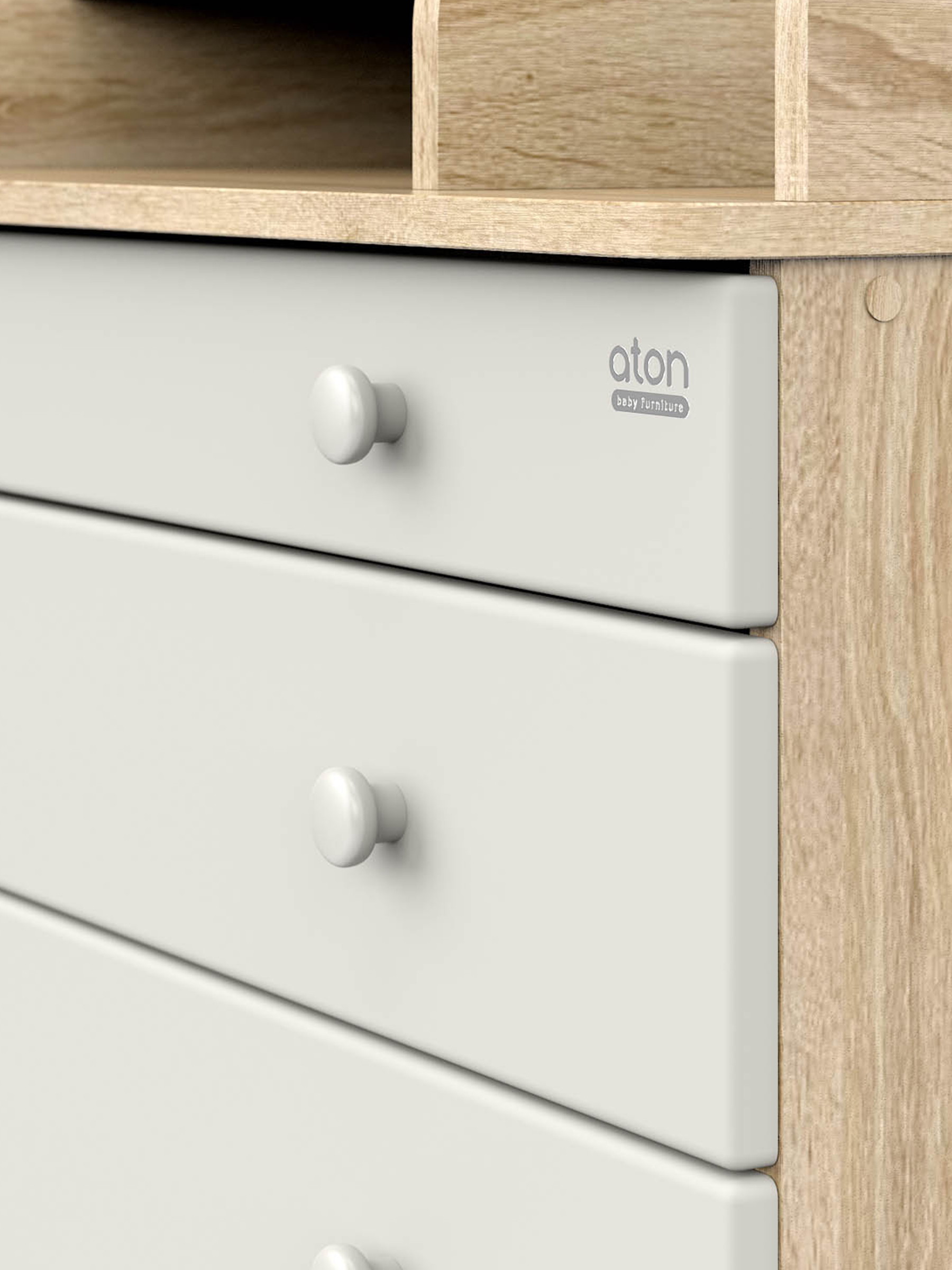 Комод пеленальный Aton Maks дуб сонома-серый шелк - фото 5