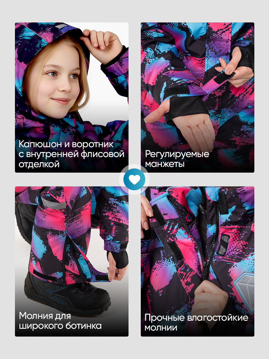 Комбинезон Saimaa GLO-10 черно-фиолетовый - фото 4