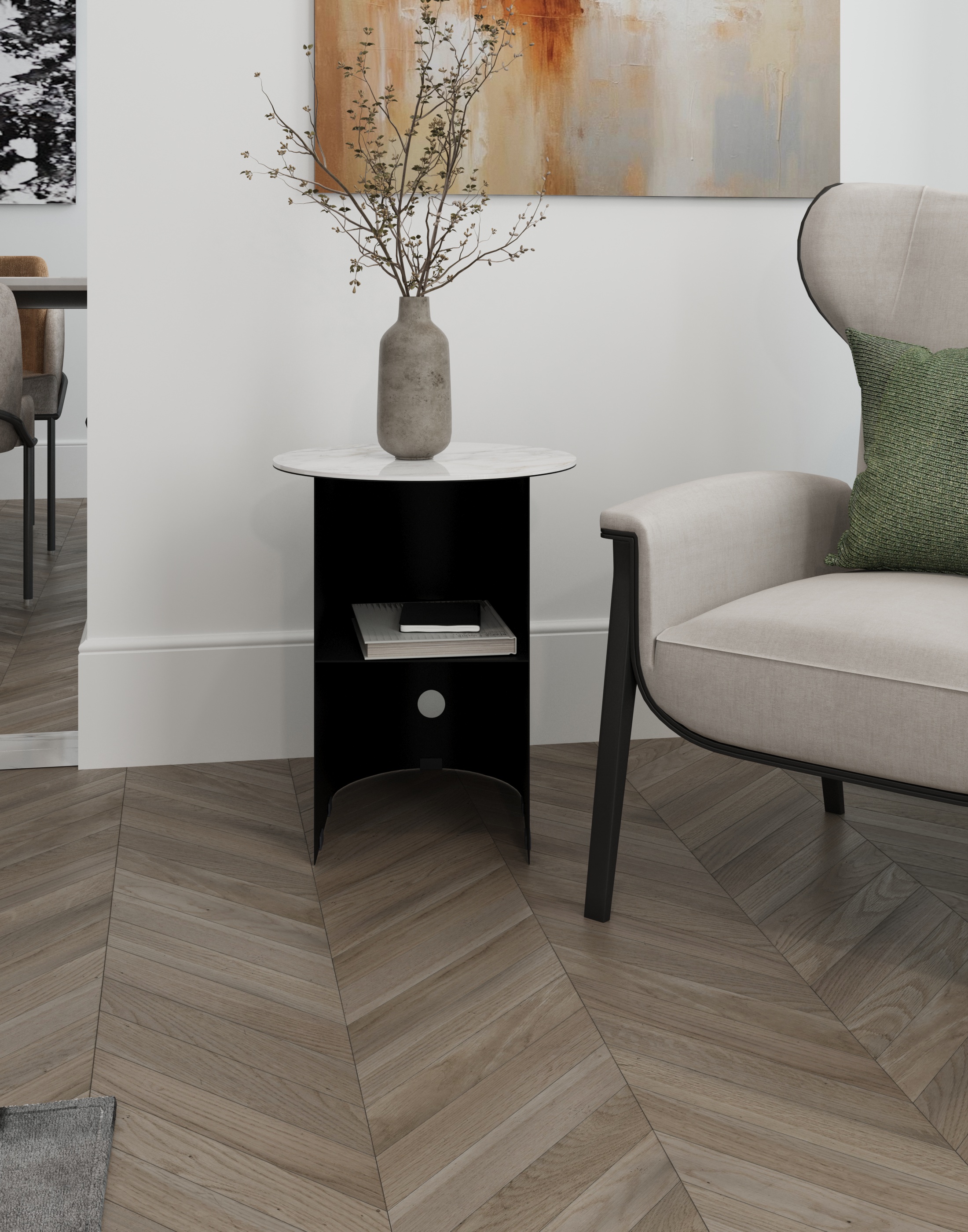 Стол журнальный SLINE Тоби лайт черный - фото 1