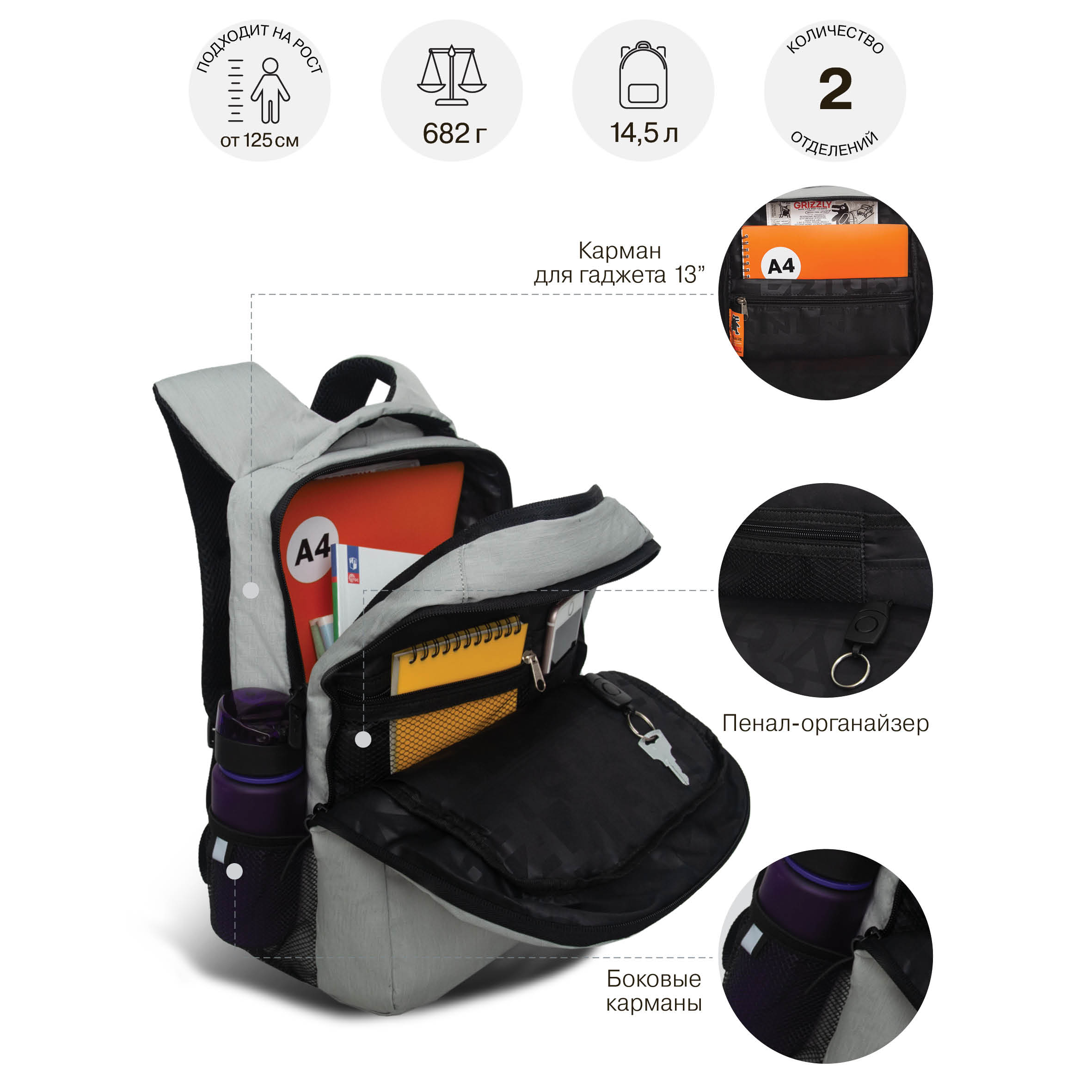 Рюкзак Grizzly Для мальчика - фото 7