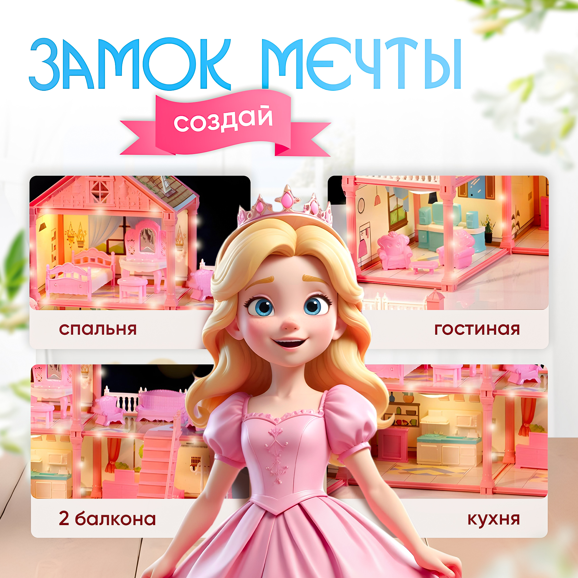 Домик для кукол SHARKTOYS с мебелью 370000009 - фото 2