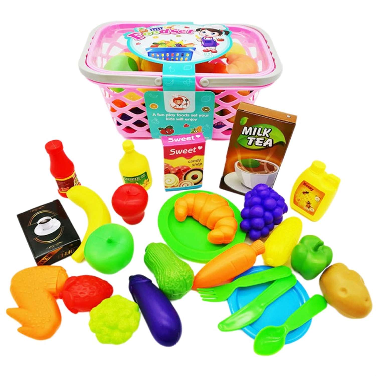 Игровой набор . продукты, тележки и корзинки - фото 1