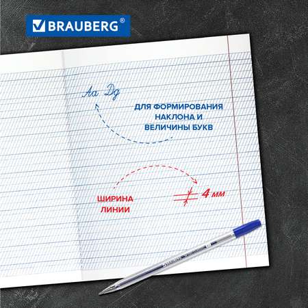 Тетрадь Brauberg косая линейка 12 лист. 20 шт.