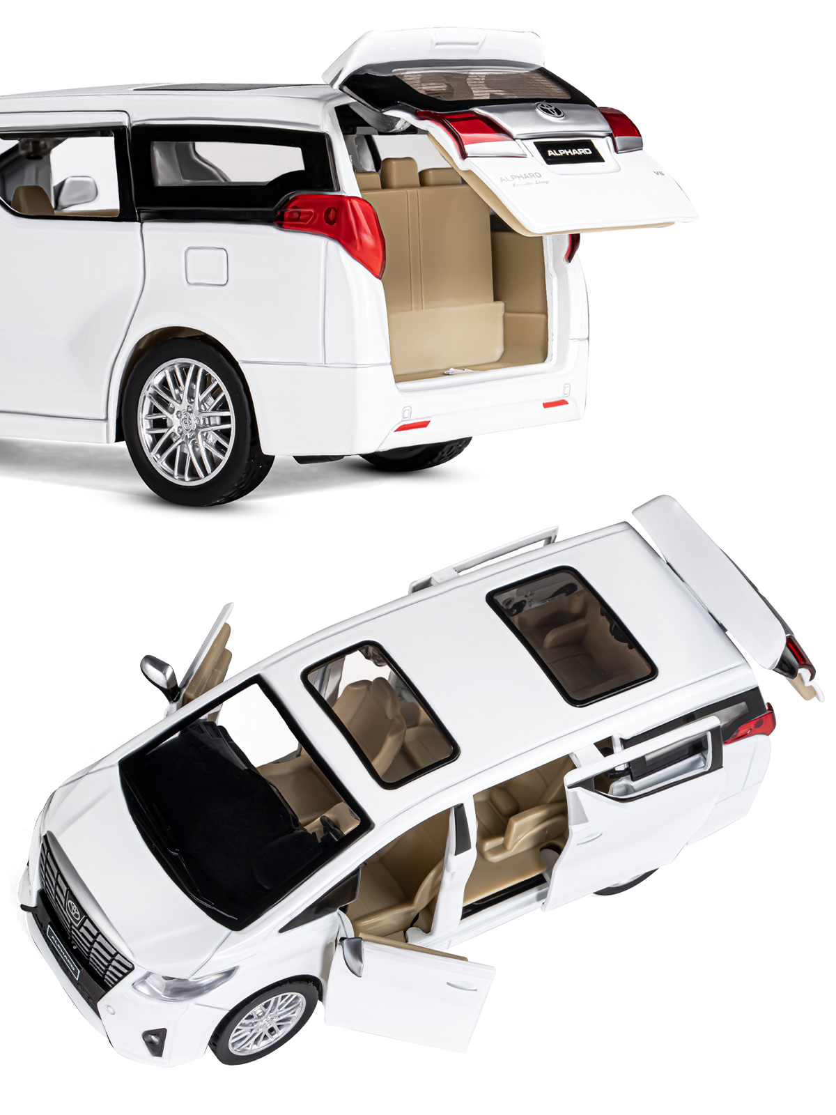 Автомобиль АВТОпанорама Toyota Alphard 1:29 JB1251333 - фото 10