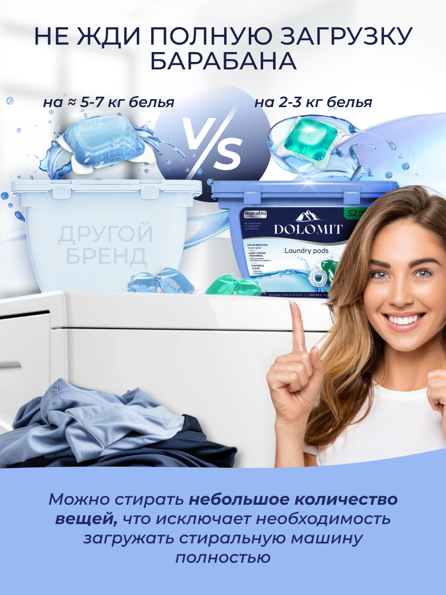 Капсулы для стирки MARABU Dolomit 52 шт. - фото 2