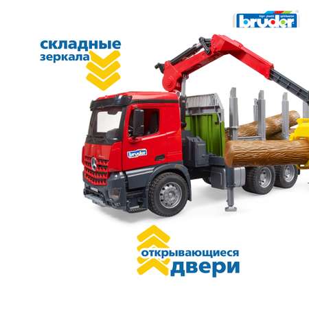 Грузовик Bruder Mercedes для перевозки леса с брёвнами 1:16
