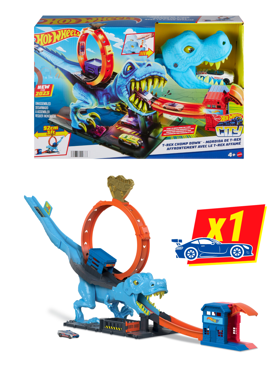 Трек Hot Wheels HKX42 охота с драконом Ти-Рекс HKX42 - фото 2