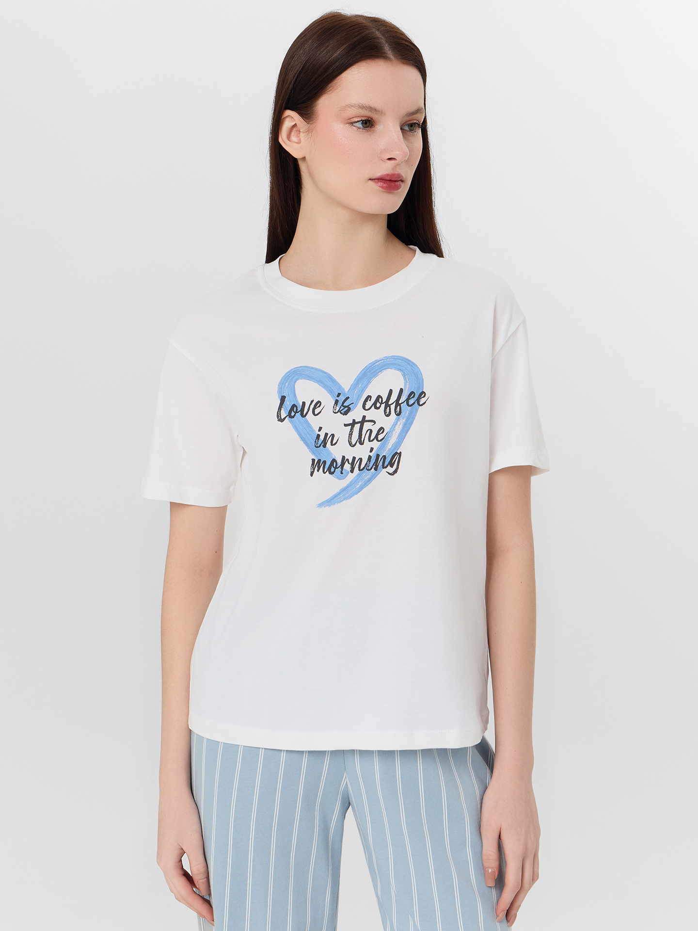 Пижама Mark Formelle (Марк Формэль) 592635/белый +полоска на голубом - фото 3