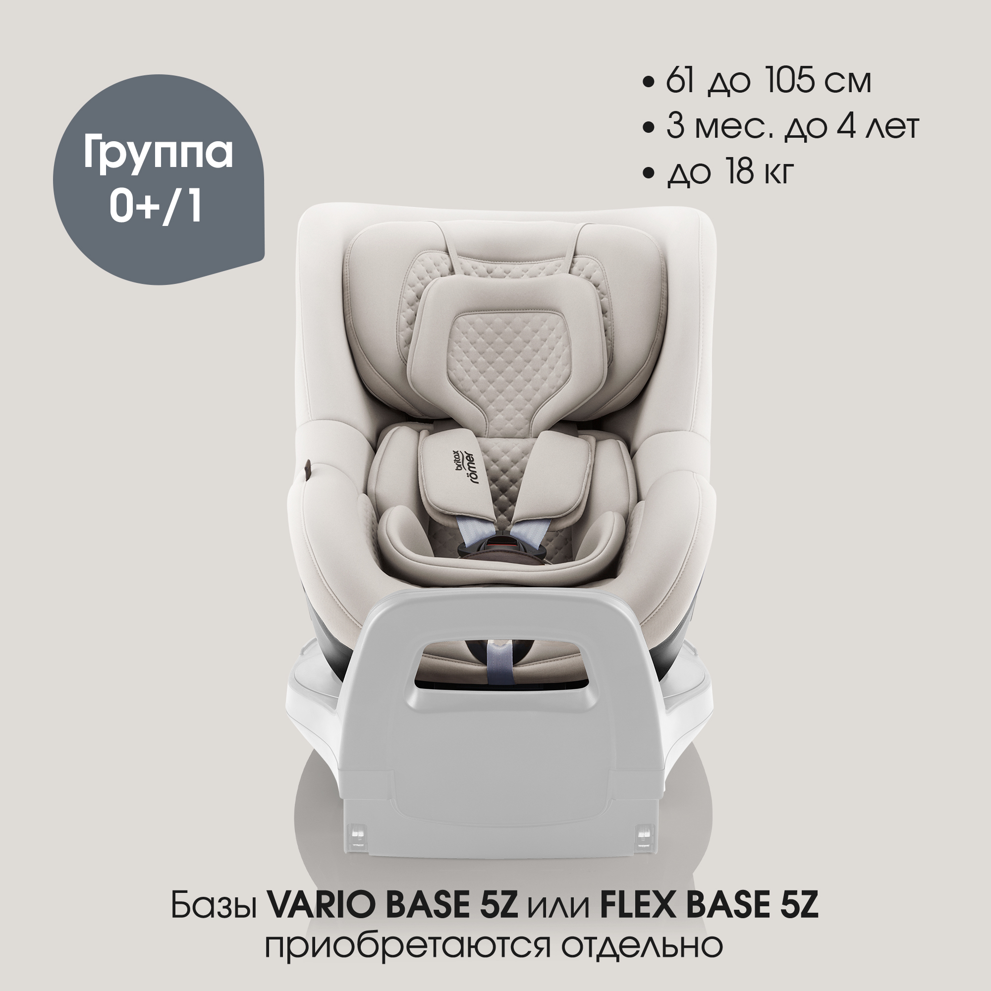 Автокресло Britax Roemer Dualfix 5Z Lux Soft Taupe 0+/1 (0-18 кг) бежевый - фото 3