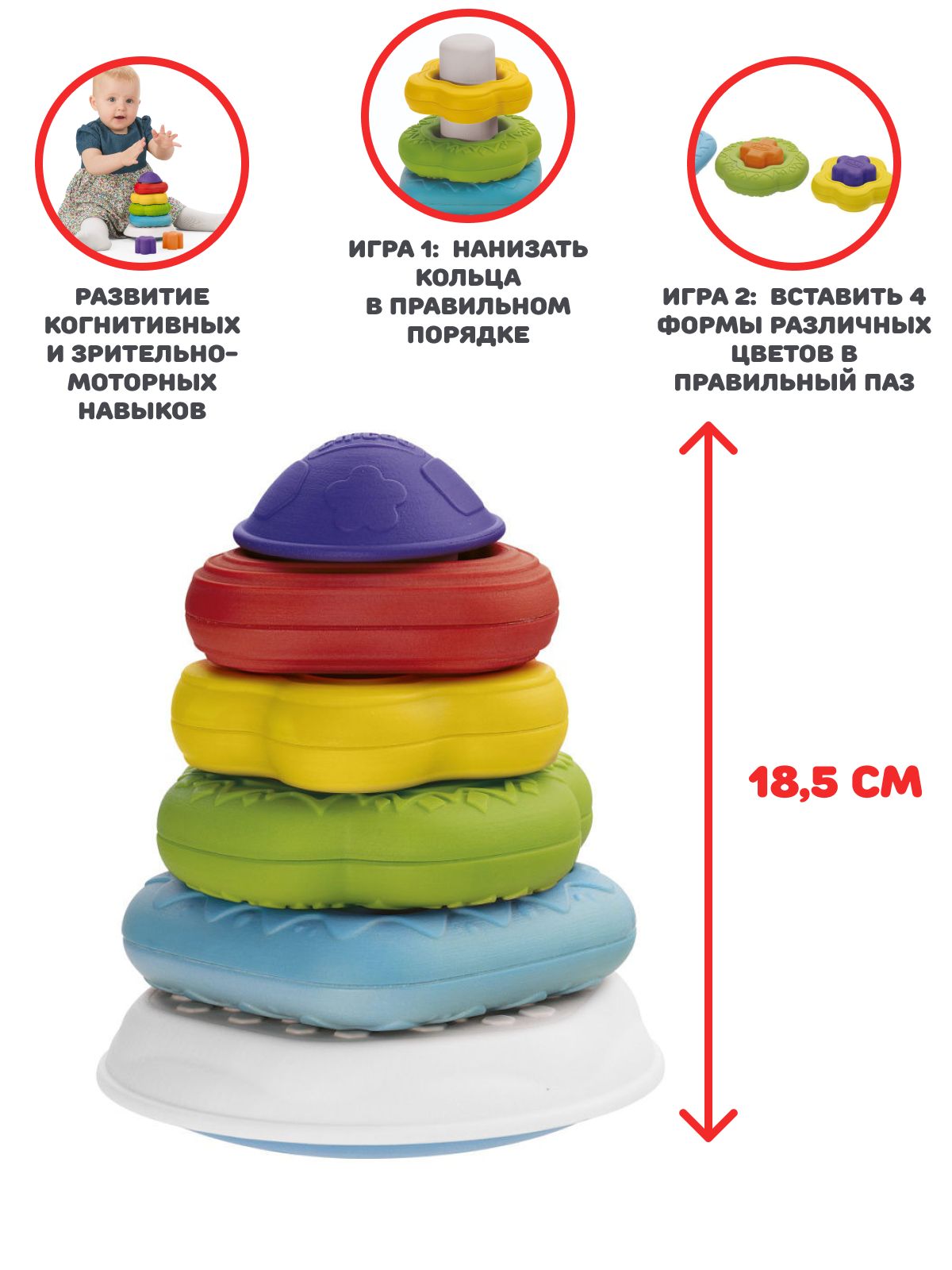 Игрушка Chicco пирамидка - фото 2