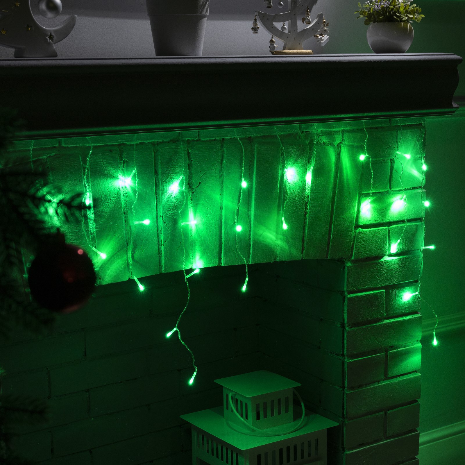 Гирлянда Luazon «Бахрома» IP20 прозрачная нить 80 LED свечение зелёное 8 режимов 220 В - фото 2