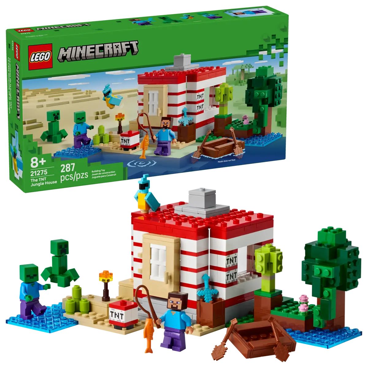 Конструктор LEGO Minecraft Дом в джунглях ТНТ 287 дет. - фото 1