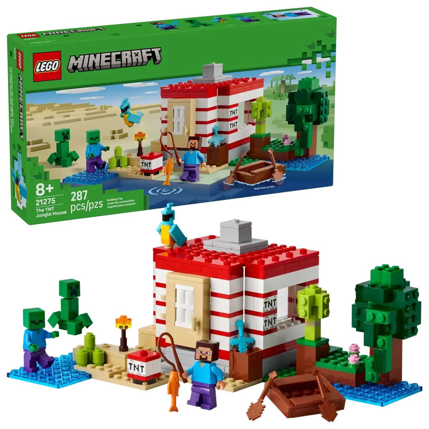 Конструктор LEGO Minecraft Дом в джунглях ТНТ 287 дет. - фото 1