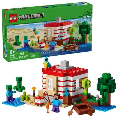 Конструктор LEGO Minecraft Дом в джунглях ТНТ блочный