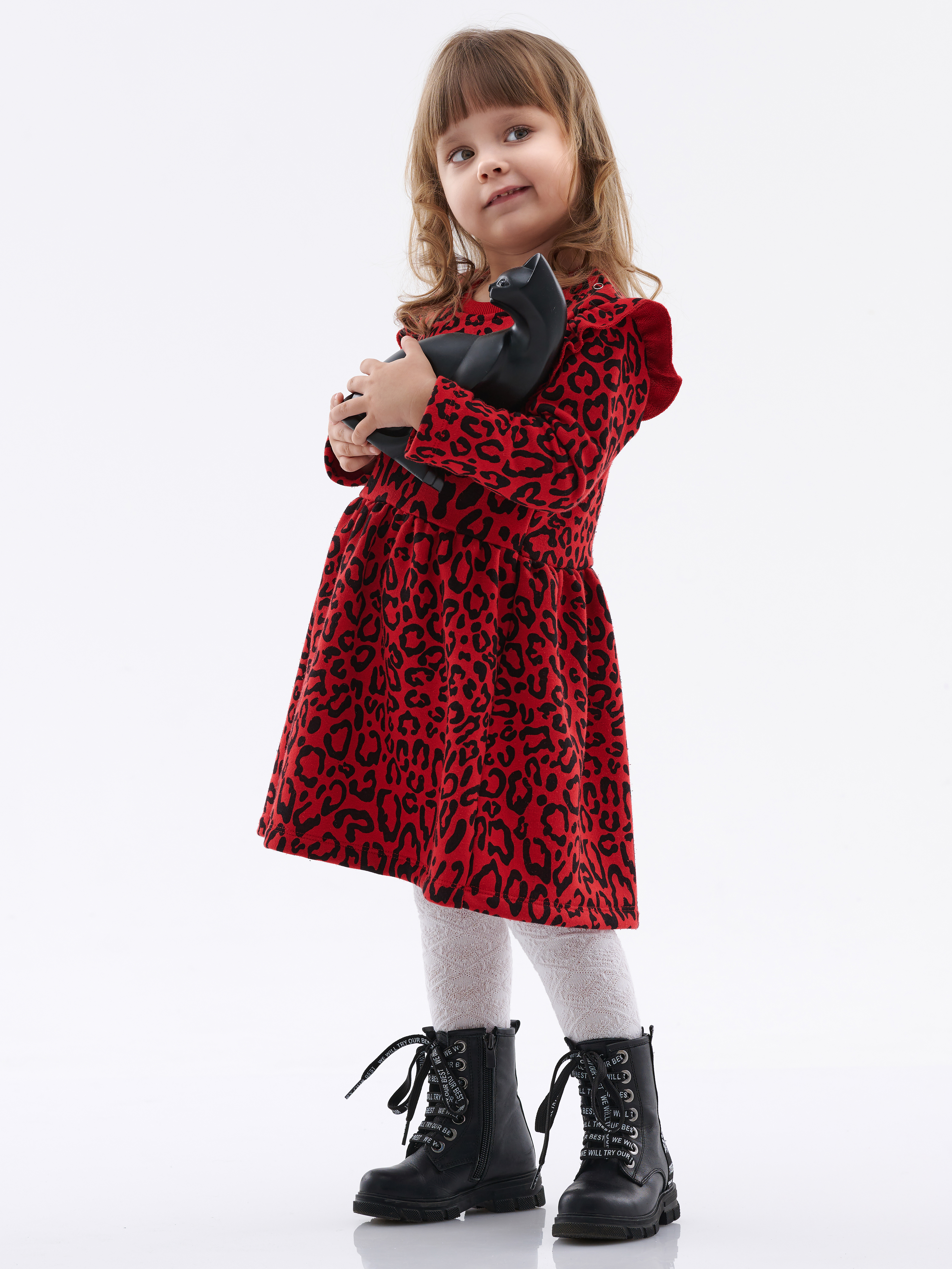 Платье КрутышОк Т-007 красный леопард - фото 4