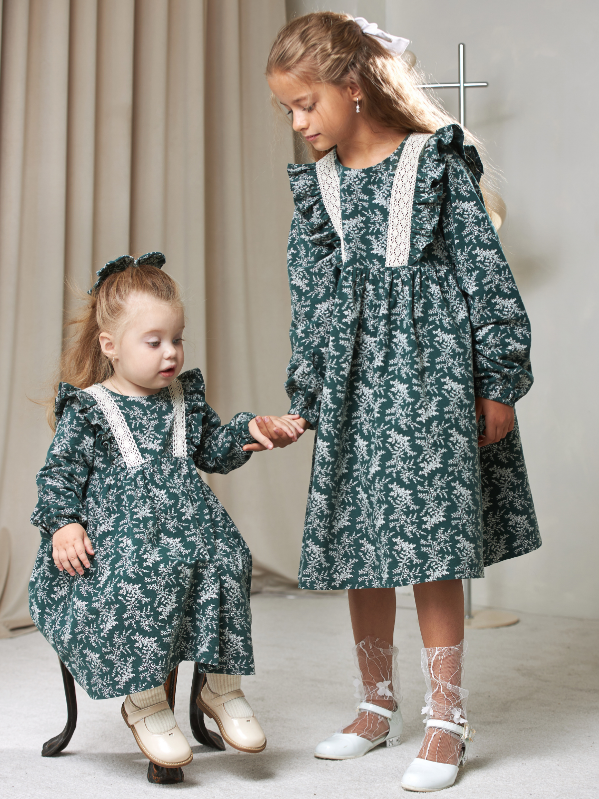 Платье MOUN платье_фланель/кружево_изумрудн - фото 8