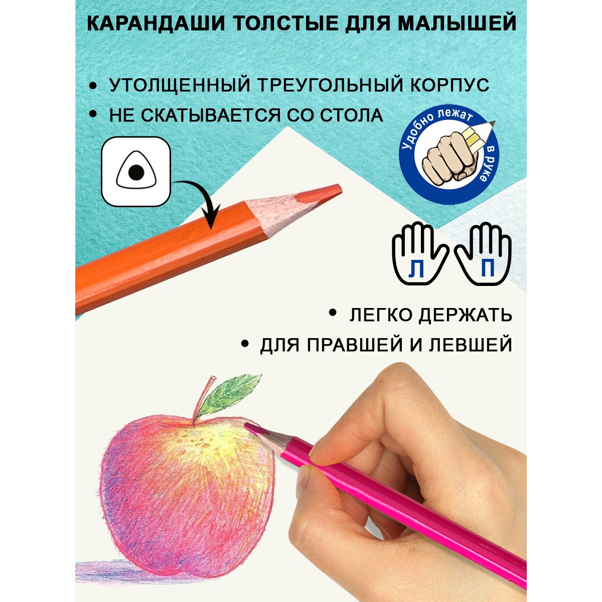 Карандаши цветные ACMELIAE 12 шт. - фото 3