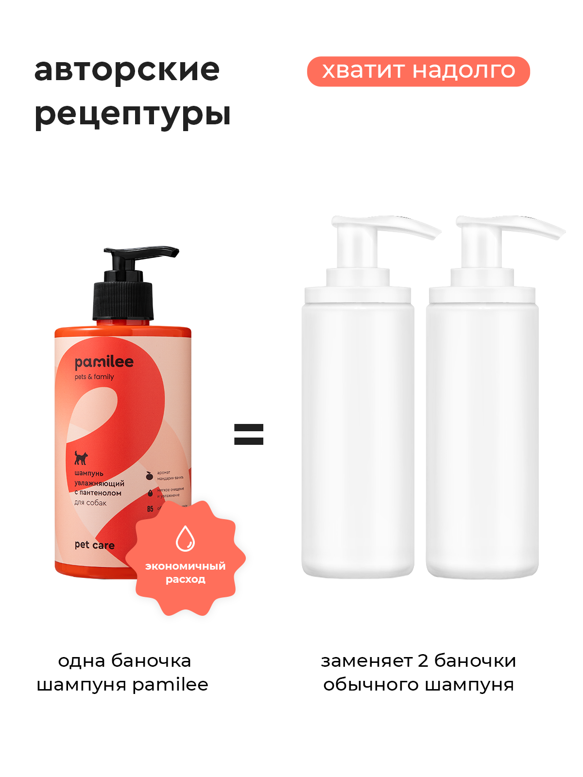 Шампунь для собак с пантенолом Pamilee универсальный с ароматом мандарин-ваниль - фото 8