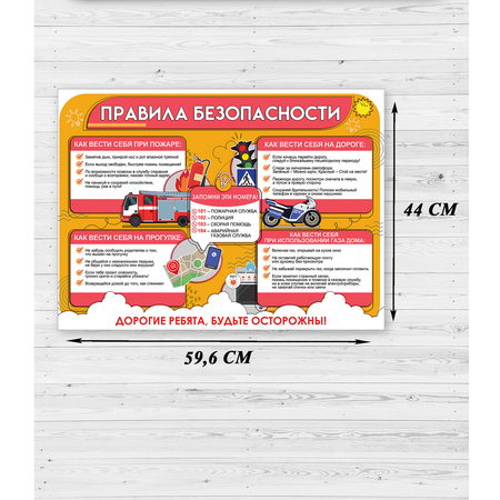 Плакат HAPPY правила безопасности оформление класса