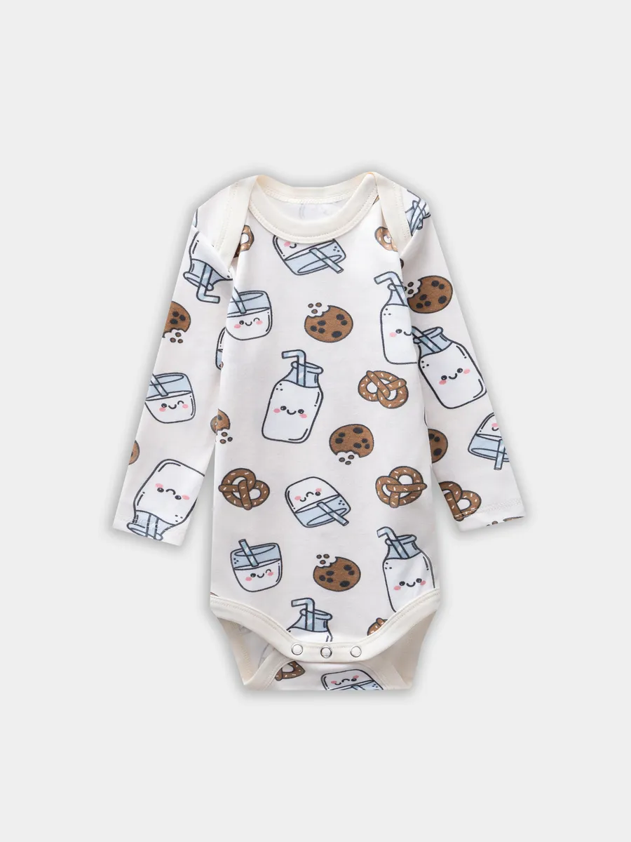 Боди 2 шт Mark Formelle (Марк Формэль) 13016-2/печеньки/молочко на молочном +песочный - фото 12