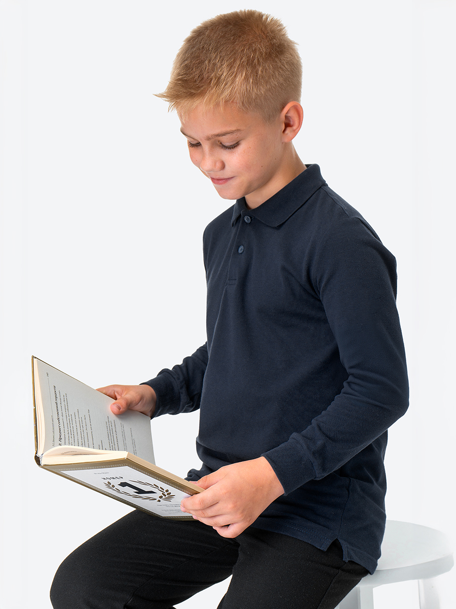 Рубашка-поло HappyFox HF9128т.синий - фото 7