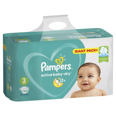 Подгузники Pampers Active Baby-Dry 3 (6-10 кг) 104 шт.